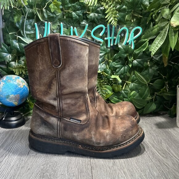 Thorogood 804-3239 Men's Leather WP Comp Safety Toe Wellington Boot Size 10 - Picture 1 of 11